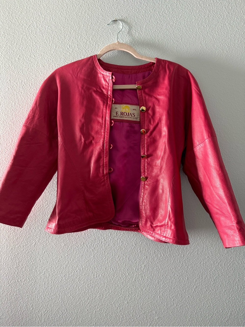 Vintage E.Rojas Madrid Spain Genuine Nappa Leather Jacket